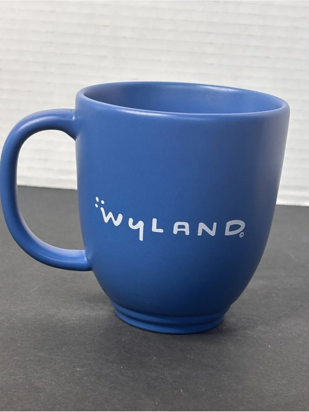 Wyland Whale & Calf Ceramic Mug Ocean Art Mug by Encore (2002) Blue White Matte